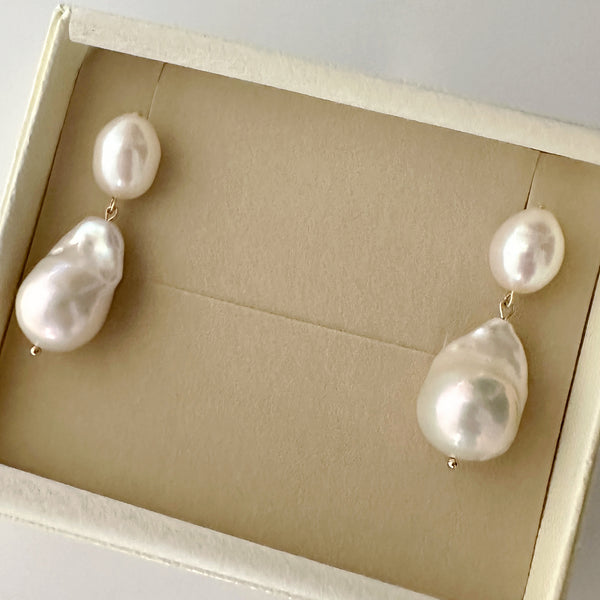 egg×oyster baroque  pearl weddingピアス イヤリング - hikari pearl.
