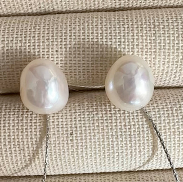 silver kobore long 3  pearl station weddingピアス イヤリング - hikari pearl.