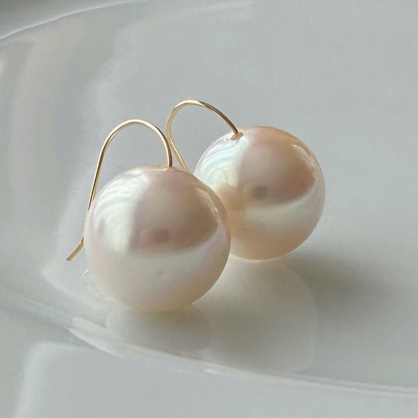 一点もの Special freshwater pearl 13.4mm ピアス イヤリング