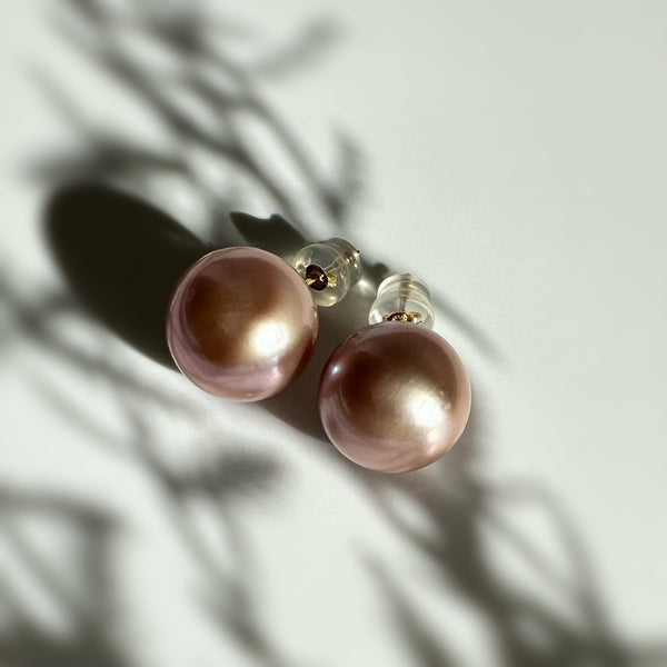 一点もの k18 pink  pearl 13mm  purple