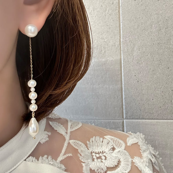 variation long  pearl ピアス イヤリング