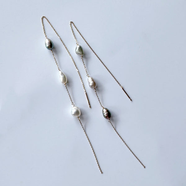 Tahiti station long chain ピアス 一点もの