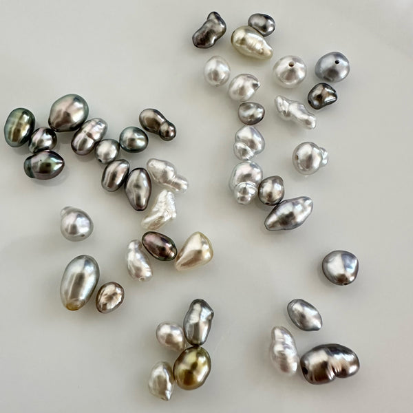 Tahiti keshi pearl 3 station ピアス イヤリング