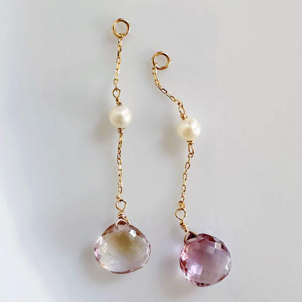 一点もの k10/k18 ametrine  pearl station ピアス イヤリング