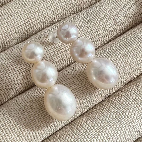 一点もの 3 egg  pearl  ピアス