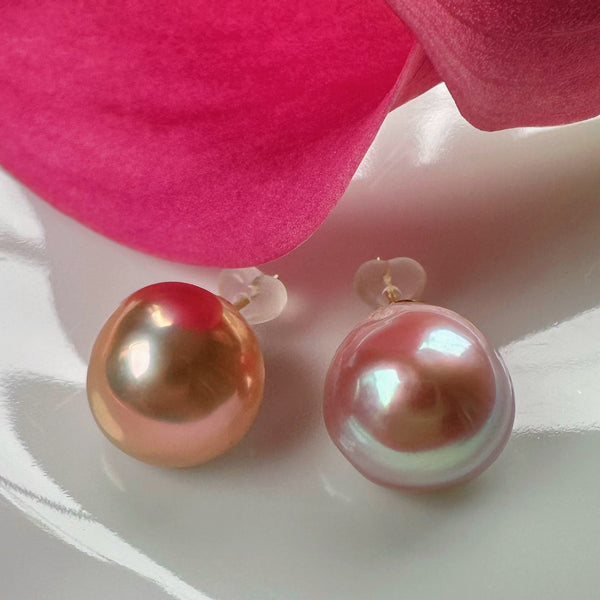 一点もの orange rose  pearl ピアス イヤリング