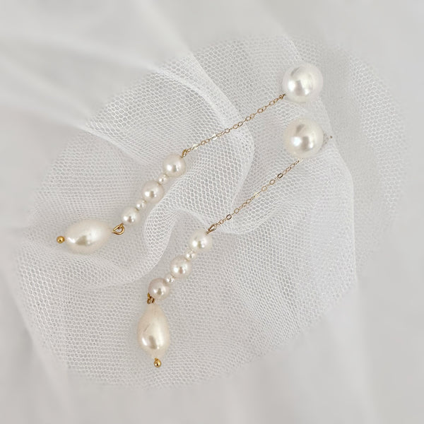 variation long  pearl ピアス イヤリング
