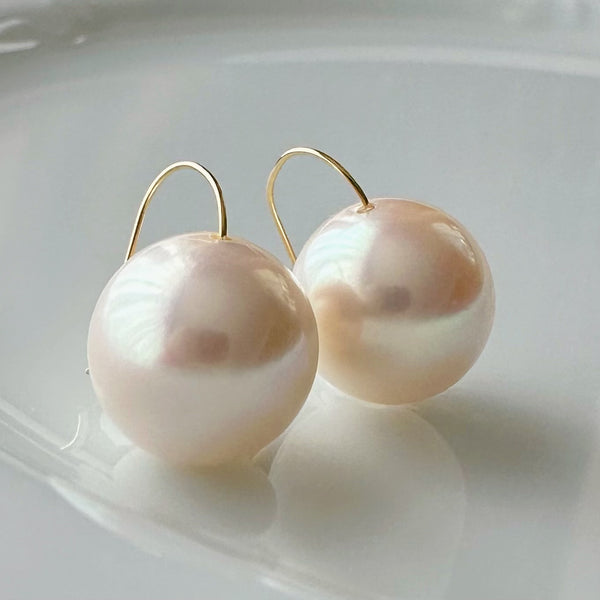 一点もの Special freshwater pearl 13.4mm ピアス イヤリング