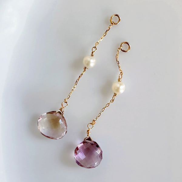 一点もの k10/k18 ametrine  pearl station ピアス イヤリング