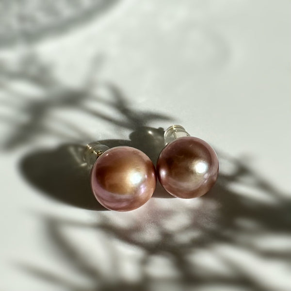 一点もの k18 pink  pearl 13mm  purple