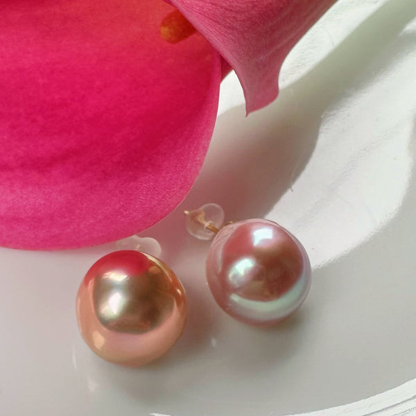 一点もの orange rose  pearl ピアス イヤリング