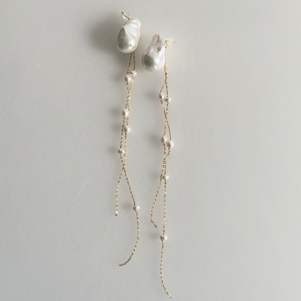 "lisianthus リシアンサス" バロックパール ロングピアス イヤリング wedding baroque