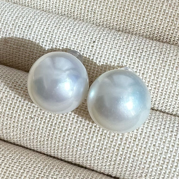 一点もの k14WG  South Sea pearl  ピアス 13.99mm