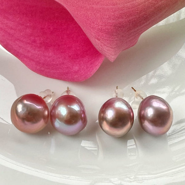 一点もの purple egg  pearl ピアス イヤリング