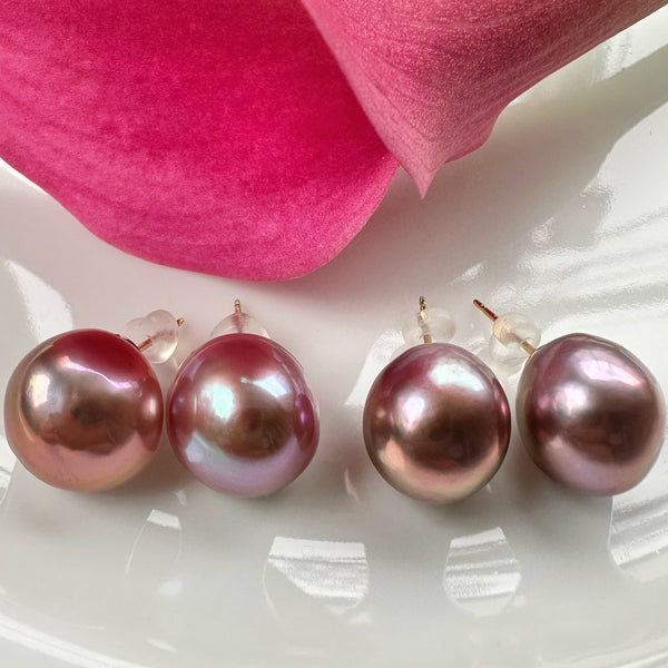 一点もの purple egg  pearl ピアス イヤリング