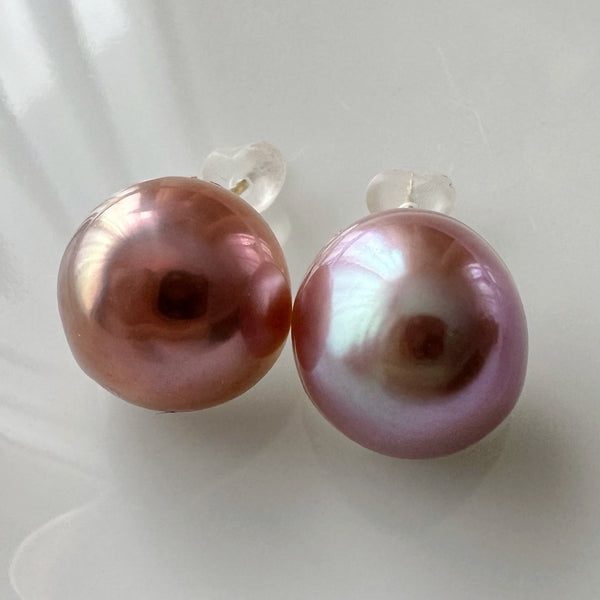 一点もの pink purple  pearl ピアス イヤリング