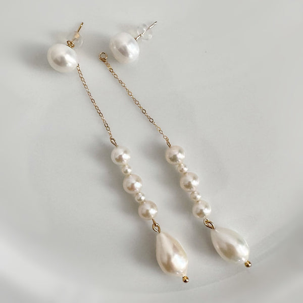 variation long  pearl ピアス イヤリング