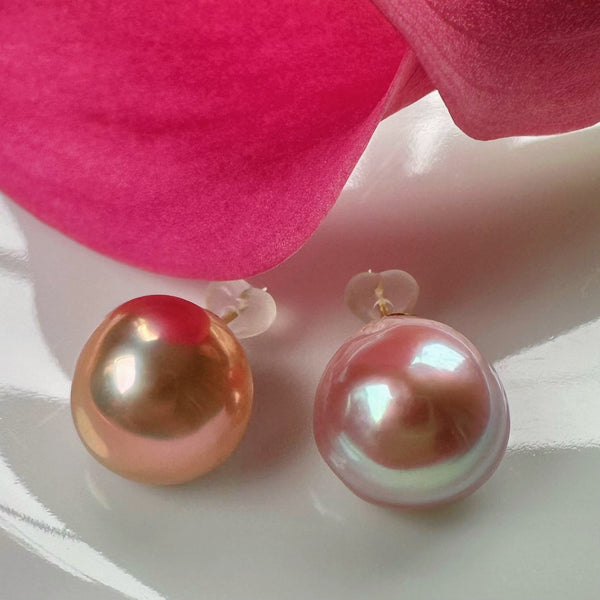一点もの orange rose  pearl ピアス イヤリング