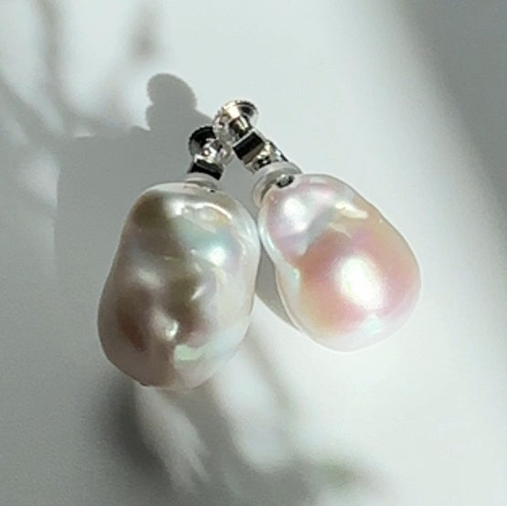 oyster baroque  crystal nudeピアス イヤリング - hikari pearl.