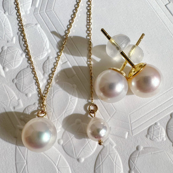 "mum マム"  single pearl necklace set