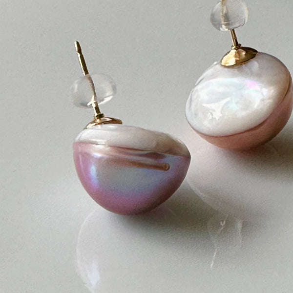 一点もの pink purple  pearl ピアス イヤリング