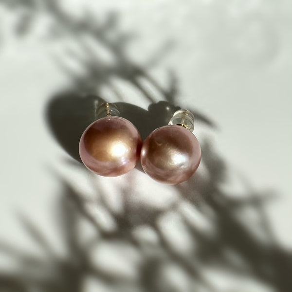 一点もの k18 pink  pearl 13mm  purple
