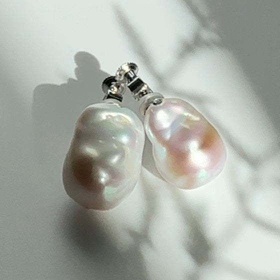 oyster baroque  crystal nudeピアス イヤリング - hikari pearl.