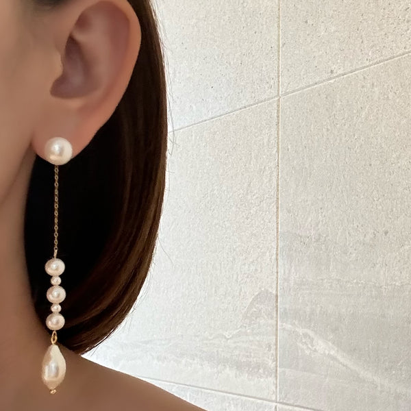 variation long  pearl ピアス イヤリング