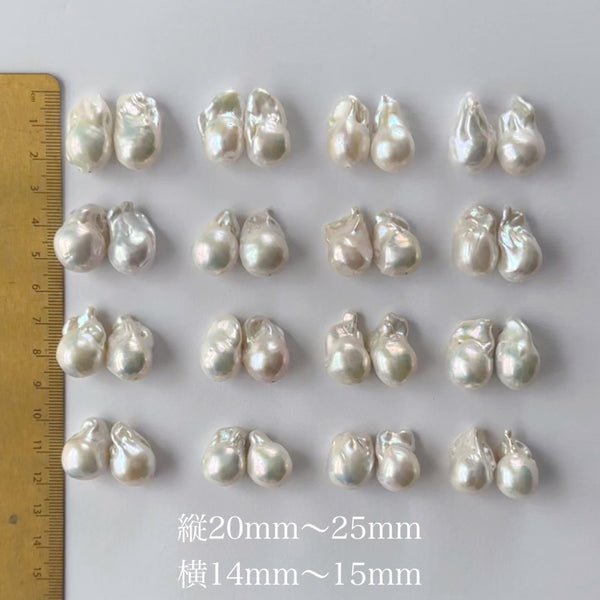 No.16 oyster baroque  pearl long wedding ピアス イヤリング - hikari pearl.
