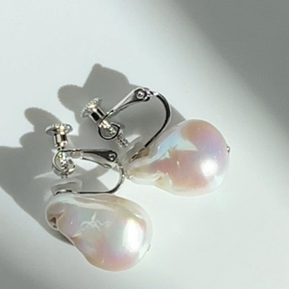 oyster baroque  crystal nudeピアス イヤリング - hikari pearl.