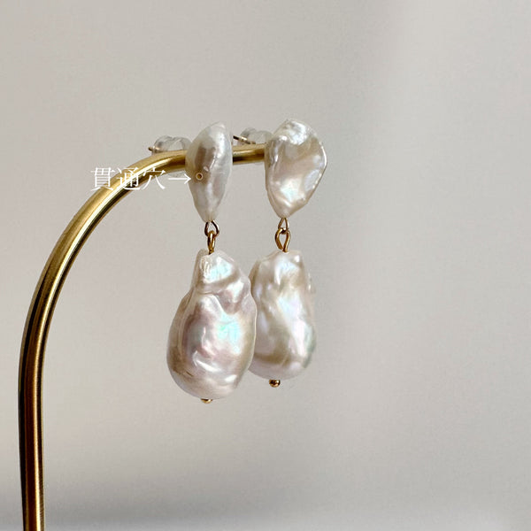 petal× oyster baroque weddingピアス  イヤリング - hikari pearl.