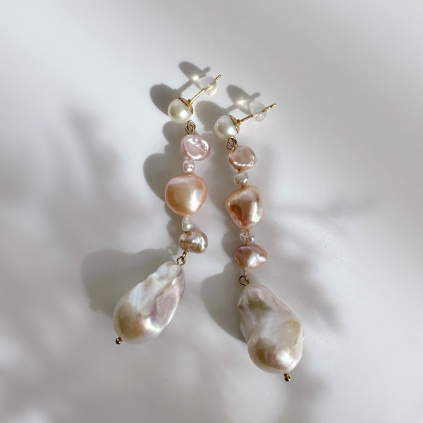 oyster baroque  pearl nuance ピアス イヤリング pink