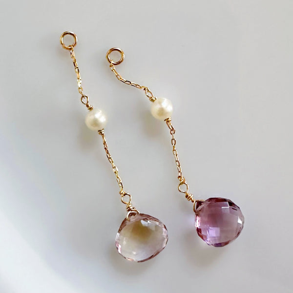 一点もの k10/k18 ametrine  pearl station ピアス イヤリング