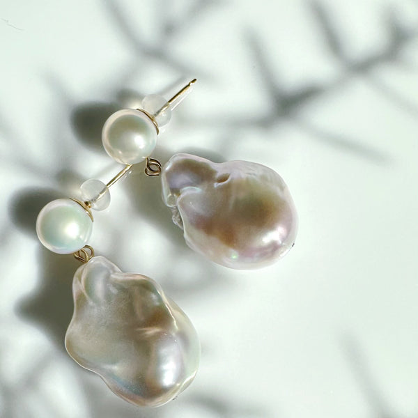 dot oyster baroque  pearl  ピアス イヤリング