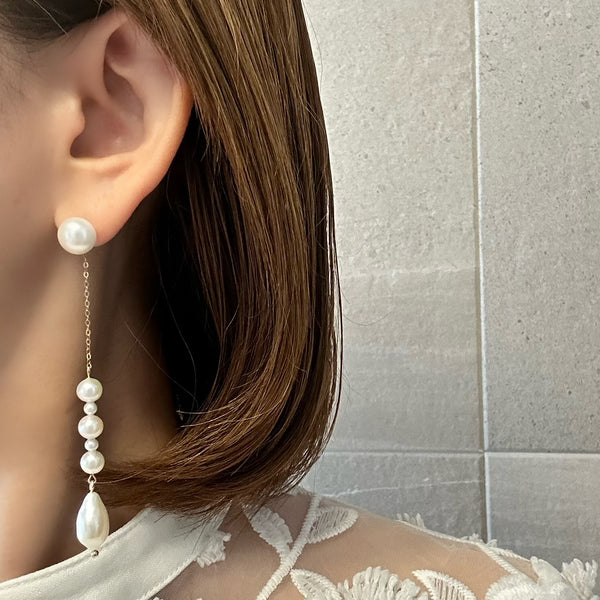 variation long  pearl ピアス イヤリング