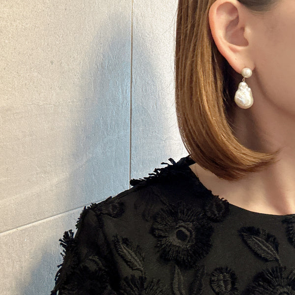 dot oyster baroque  pearl  ピアス イヤリング