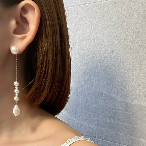 variation long  pearl ピアス イヤリング