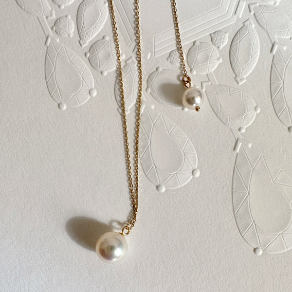 "mum マム"  single pearl necklace set