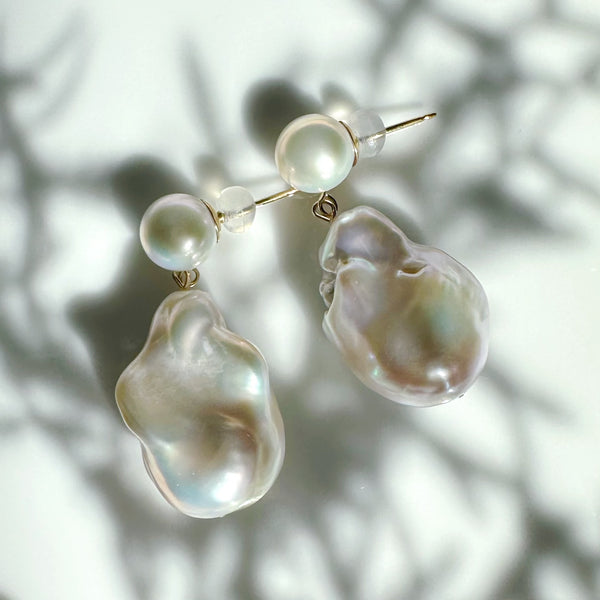 dot oyster baroque  pearl  ピアス イヤリング