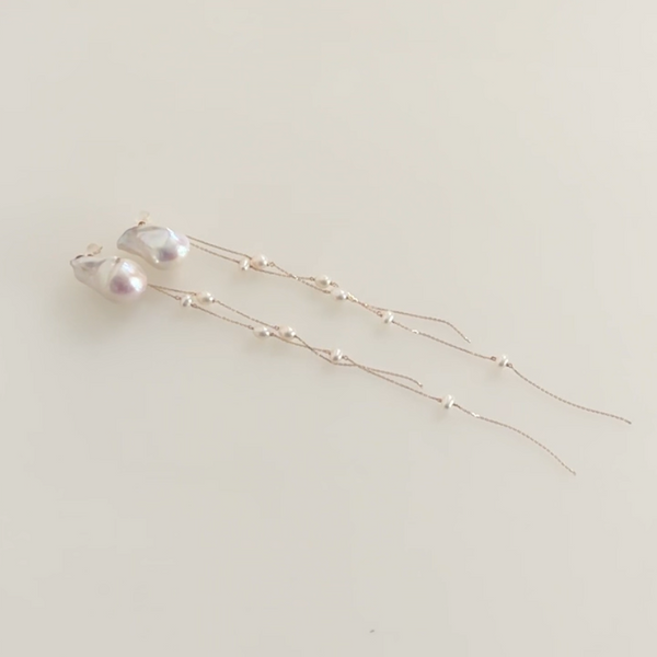 "lisianthus リシアンサス" バロックパール ロングピアス イヤリング wedding baroque