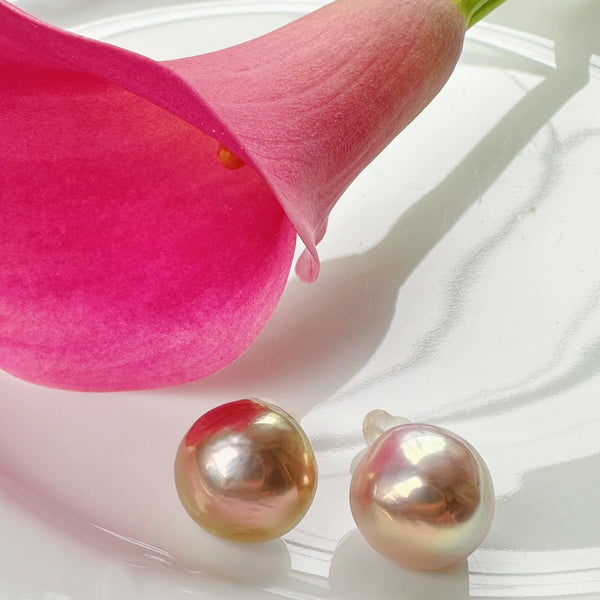 一点もの pink  metallic pearl  ピアス イヤリング
