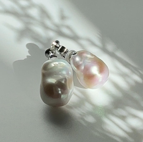 oyster baroque  crystal nudeピアス イヤリング - hikari pearl.