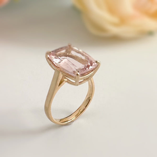 k18 morganite 5.03ct ring