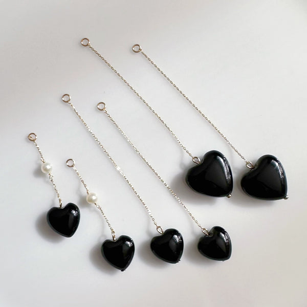 k10/k18 onyx coeur station  pearl charm ピアス イヤリング