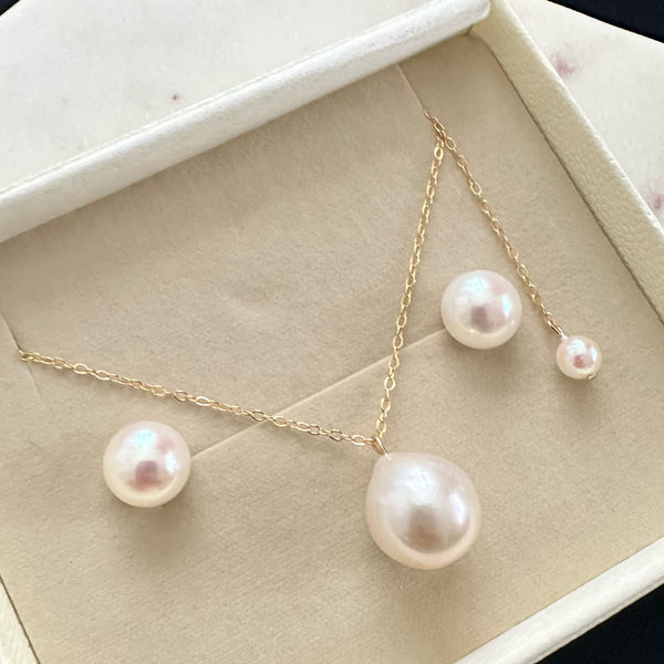 tear drop long necklace and earrings set