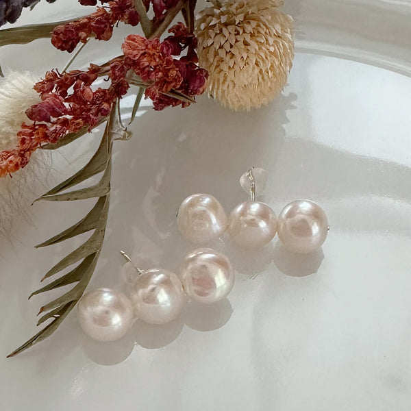 3 line baroque  pearl fresh water  ピアス イヤリング - hikari pearl.
