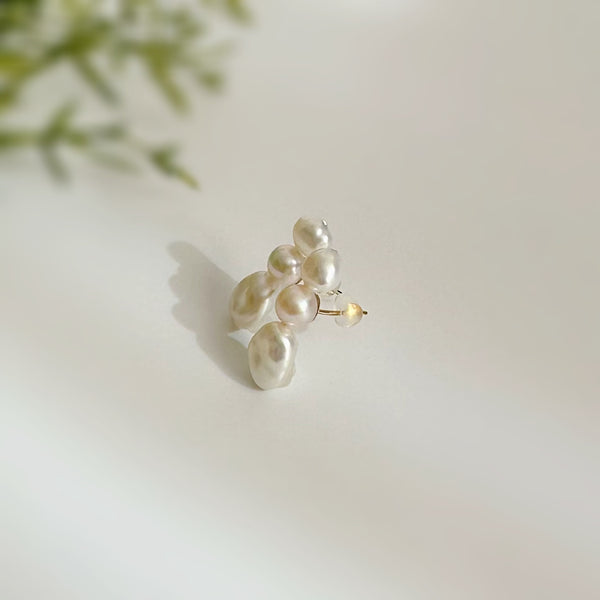 nuance  pearl 3 line  ピアス イヤリング white