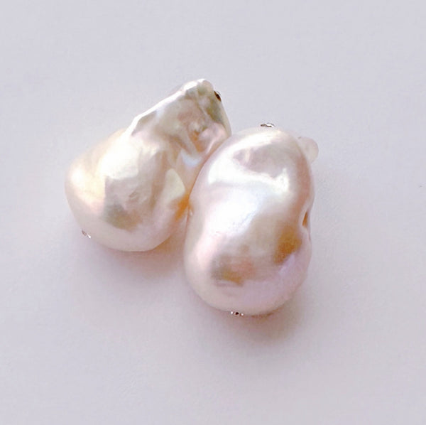 oyster baroque  crystal nudeピアス イヤリング - hikari pearl.