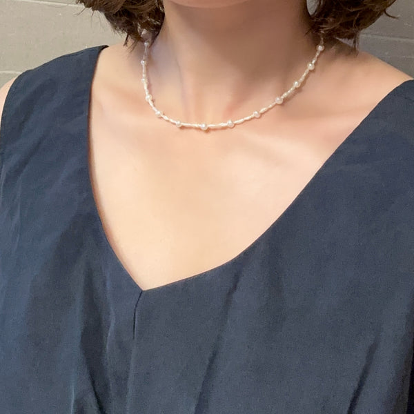 5mm pearl station necklace