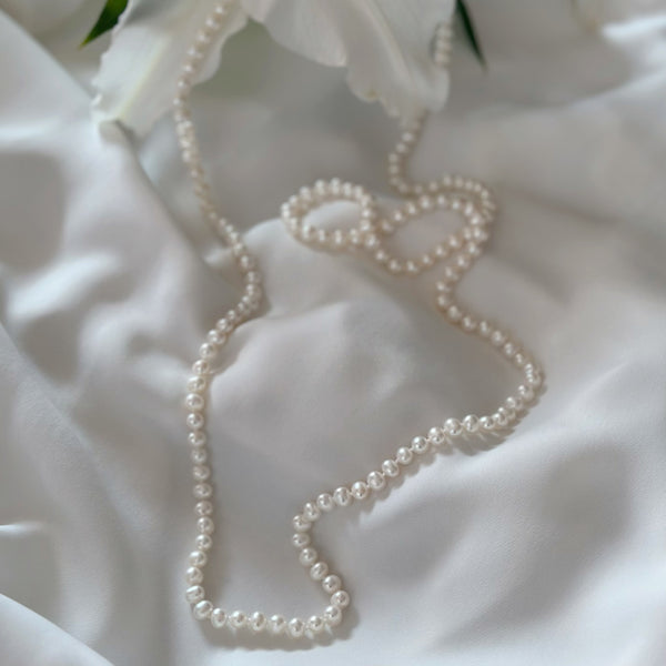 freshwater pearl long necklace all knot 120cm